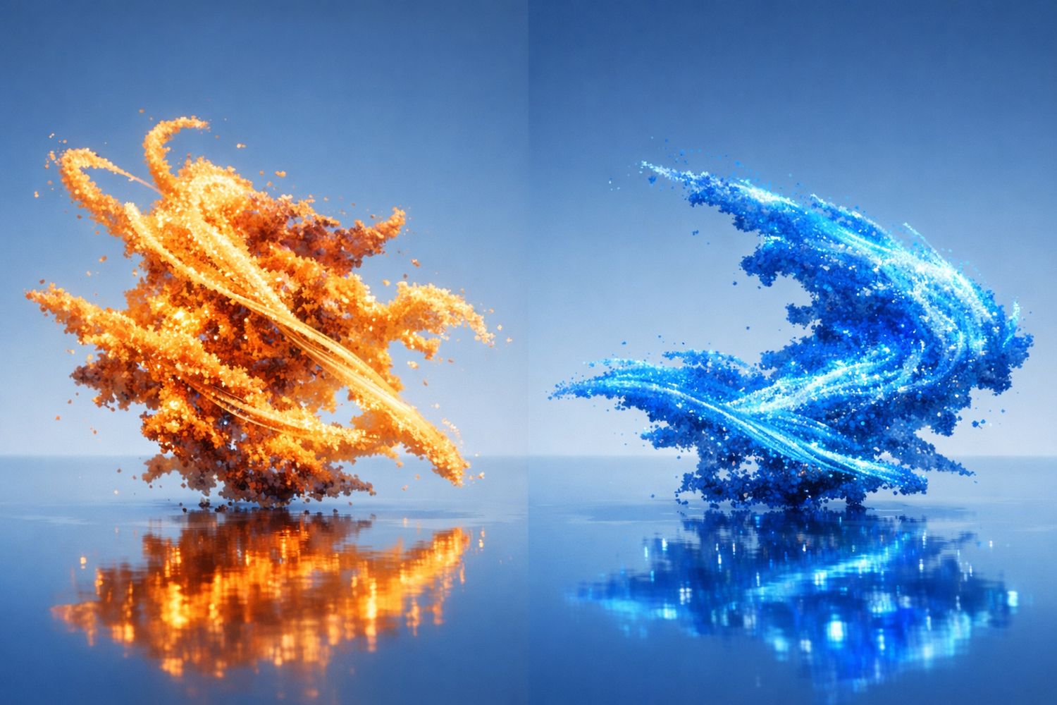 Two forces — fighting-game discipline and arena-shooter momentum